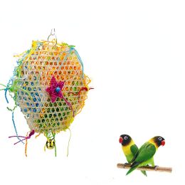 2 PCS Parrot Bite Toys Climbing Foraging Bird Chew Toy Colored Paper Shredder Bamboo Woven For Lovebirds; Cockatiels; Budgies